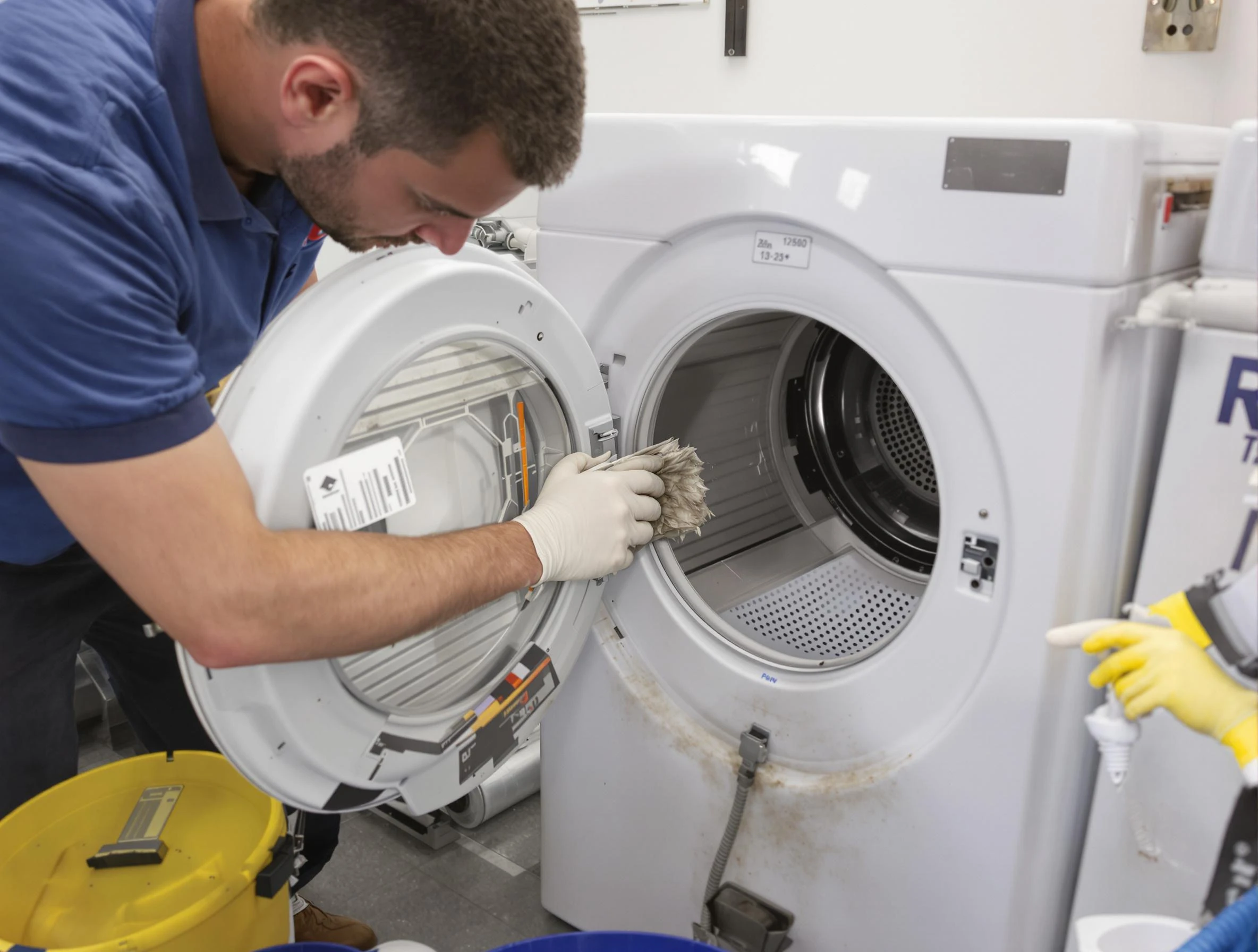 Hingham Dryer Vent Cleaning specialist performing detailed lint trap cleaning service in Hingham